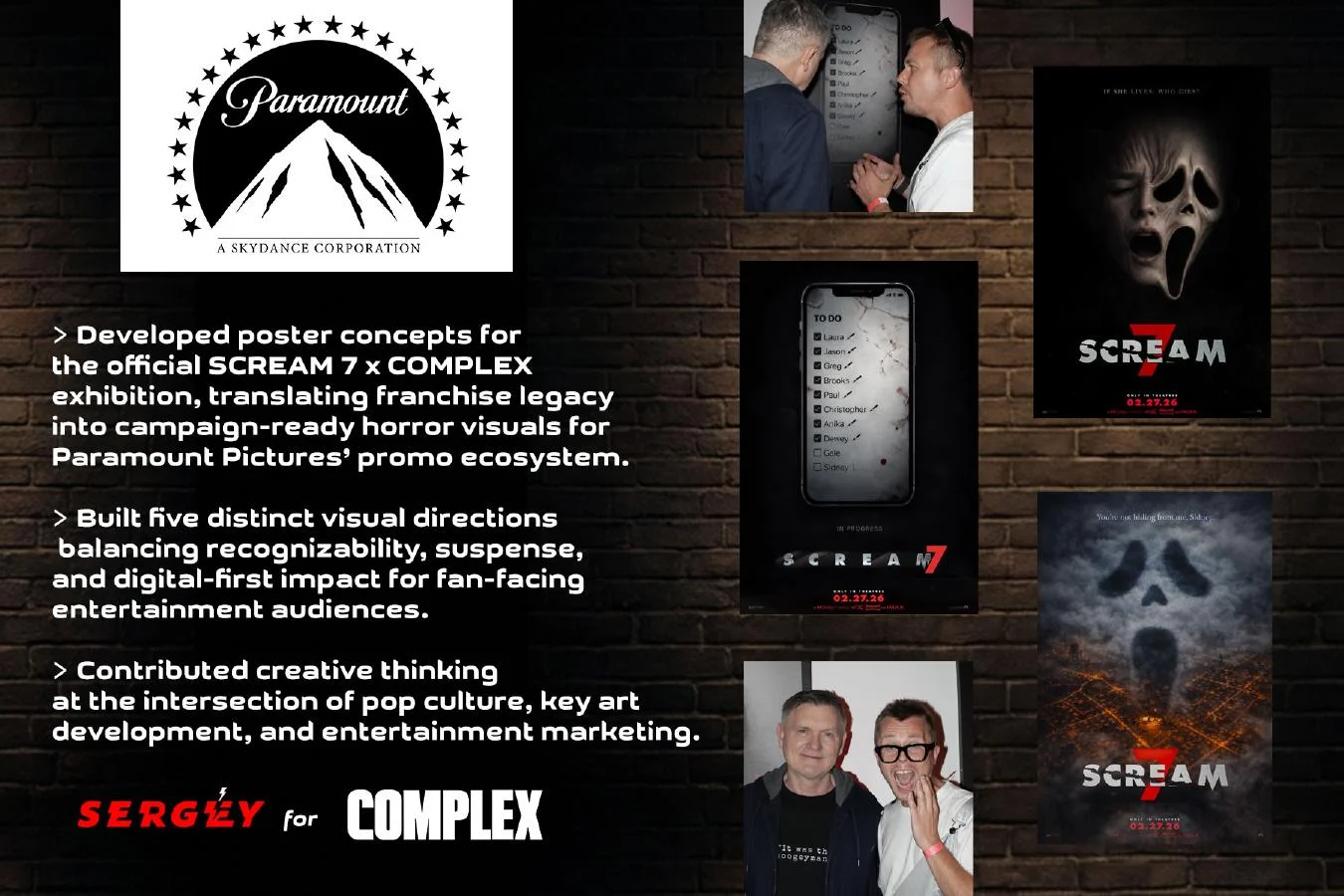 SCREAM 7 campaign selected for the Complex Los Angeles exhibition
